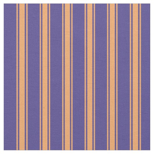 Dark Slate Blue & Brown farbige Linien Muster Stoff (Nahaufnahme)