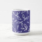 Dark Slate Blue Floral Kaffeetasse (Mittel)