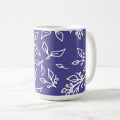 Dark Slate Blue Floral Kaffeetasse (VorderseiteRechts)