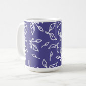 Dark Slate Blue Floral Kaffeetasse (Vorderseite Links)