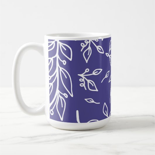 Dark Slate Blue Floral Kaffeetasse (Links)