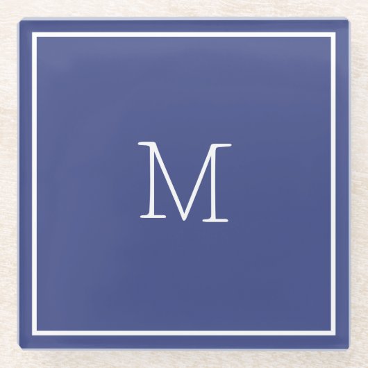 Dark Slate Blue Glass Untersetzer (Vorderseite)