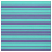 Dark Slate Blue & Turquoise farbige Linien Stoff (Muster)