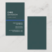 Dark Slate Gray Blue Line Business Card Visitenkarte (Vorne/Hinten)