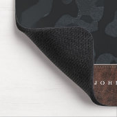 Dark Slate Gray Camouflage Pattern & Leder Mousepad (Ecke)