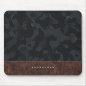 Dark Slate Gray Camouflage Pattern & Leder Mousepad (Vorne)