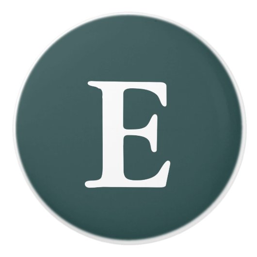 Dark Slate Gray Mit Monogramm Keramikknauf (Vorderseite)