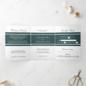 Dark Slate Gray Moderne Hochzeitssuite Dreifach Gefaltete Einladung (Innenseite)