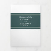 Dark Slate Gray Moderne Hochzeitssuite Dreifach Gefaltete Einladung (Cover)