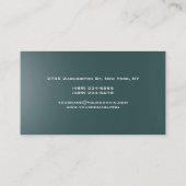 Dark Slate Gray Monogram Manager Business Card Visitenkarte (Rückseite)