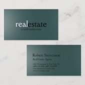 Dark Slate Gray Real Anwesen Agent Business Card Visitenkarte (Vorne/Hinten)