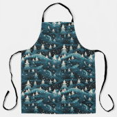 Dark Snowy Starry Night Schürze (Vorderseite)