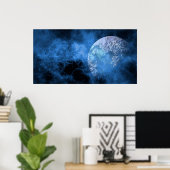 Dark Space Moon Planet Poster (Heimbüro)