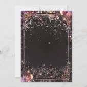 Dark Sparkle Glitzer Glam Lights Quinceañera Einladung (Rückseite)