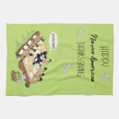 Dark Spaß Native American Erntedank Cartoon Geschirrtuch (Horizontal)