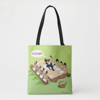 Dark Spaß Native American Erntedank Cartoon Tasche
