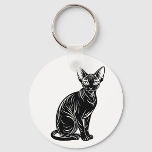 Dark Sphynx Katzen Kunst – Mysterioses Minimal Des Schlüsselanhänger