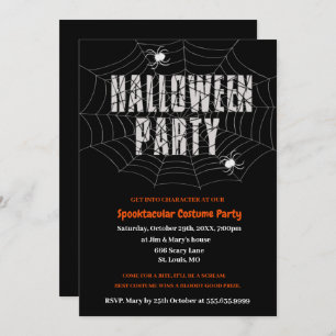 Dark Spiderweb Halloween-Party Einladung