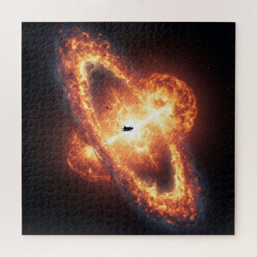 Dark Spirit Figure, Galactic Cosmic Fiery Explos Puzzle (Horizontal)