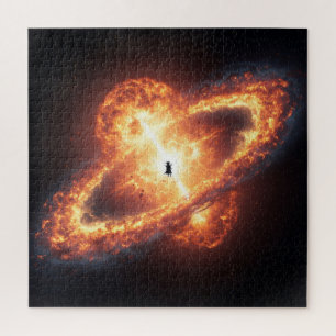 Dark Spirit Figure, Galactic Cosmic Fiery Explos Puzzle