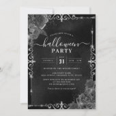 Dark Spooky Floral Jewel Halloween-Party Einladung (Vorderseite)