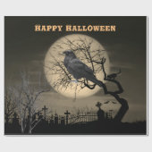 Dark Spooky Halloween mit Raven Geschenkpapier (Flach)