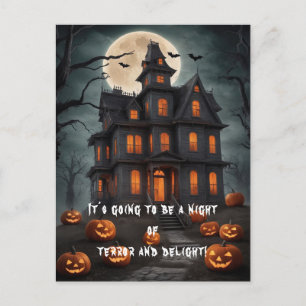 Dark Spuk House Art Eerie Halloween Postkarte