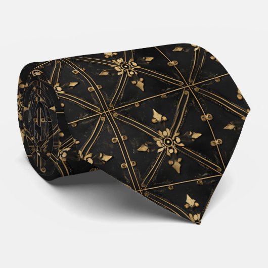 Dark Square Pattern Krawatte (Gerollt)