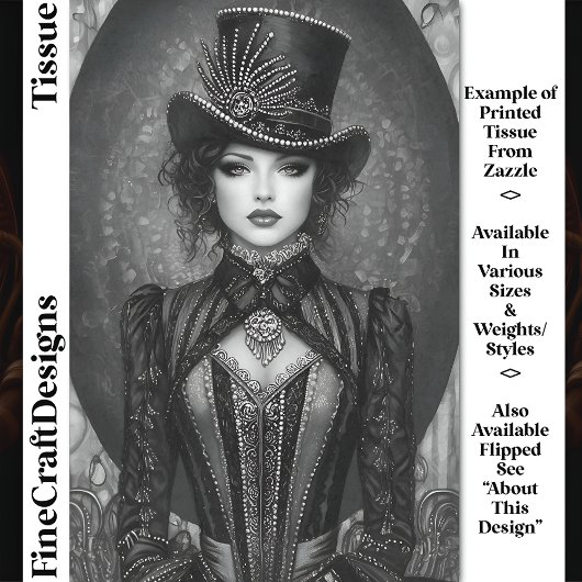 Dark Steampunk Lady Ringmaster DN7LF Decoupage Seidenpapier