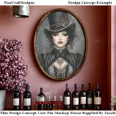 Dark Steampunk Lady Ringmaster DN7R Decoupage Seidenpapier