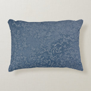 Dark Steel Blue Icy Crystals Dekokissen