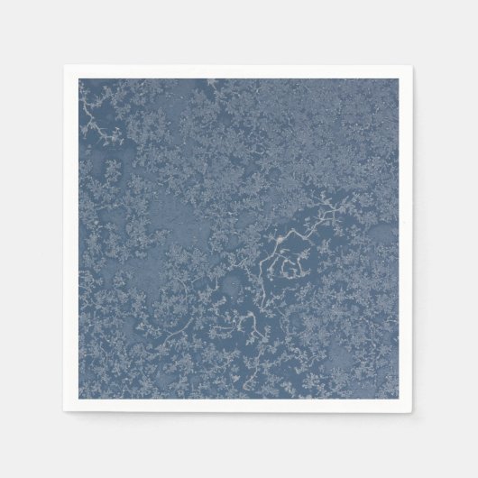 Dark Steel Blue Icy Crystals Paper Napkin Serviette (Vorderseite)