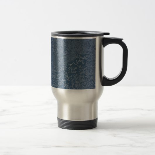 Dark Steel Blue Icy Crystals Reisebecher (Rechts)
