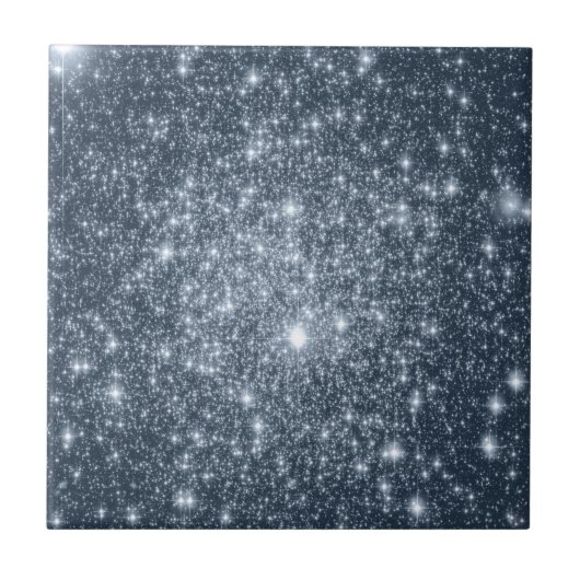 Dark Steel Blue Stars Fliese (Vorderseite)
