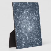 Dark Steel Blue Stars Fotoplatte (Seite)