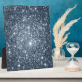 Dark Steel Blue Stars Fotoplatte (Seite)