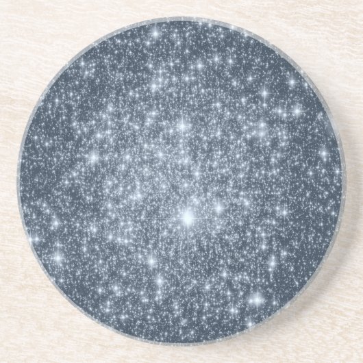 Dark Steel Blue Stars Sandstein Untersetzer (Vorne)