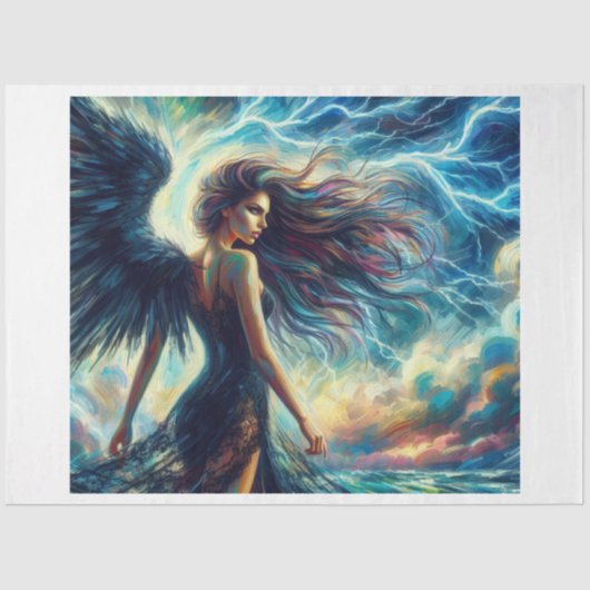 Dark Storm Angel Seidenpapier (Vorderseite)