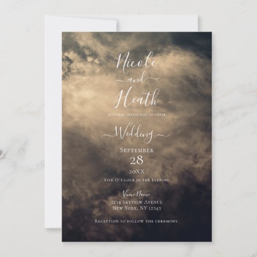 Dark Stormy Sky Wedding Einladung (Vorderseite)