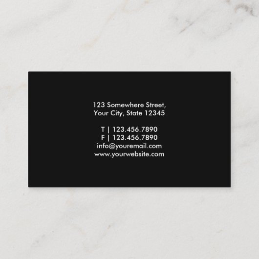 Dark Stylish Calligraphic Consultant Business Card Visitenkarte (Rückseite)