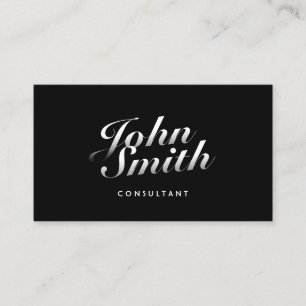 Dark Stylish Calligraphic Consultant Business Card Visitenkarte
