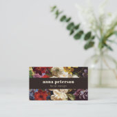 Dark Stylish elegant Chic Lush floral Florist Visitenkarte (Stehend Vorderseite)