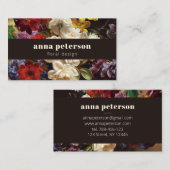 Dark Stylish elegant Chic Lush floral Florist Visitenkarte (Vorne/Hinten)