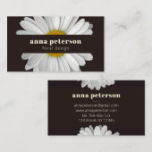 Dark Stylish Elegant Daisy Floral Florist Visitenkarte (Vorne/Hinten)