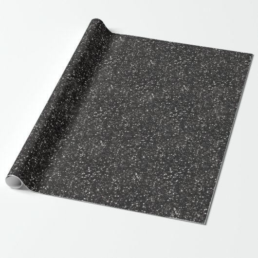 Dark Stylish Silver Grey Glitter Geschenkpapier (Ungerollt)