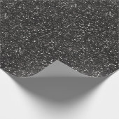 Dark Stylish Silver Grey Glitter Geschenkpapier (Ecke)