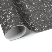 Dark Stylish Silver Grey Glitter Geschenkpapier (Rolleneckpunkt)