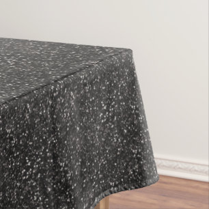 Dark Stylish Silver Grey Glitter Tischdecke