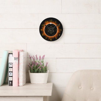 Dark sun horloge fleur de vie runde wanduhr