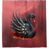 Dark Swan of Bones – Gothic Elegance Duschvorhang (Vorderseite)
